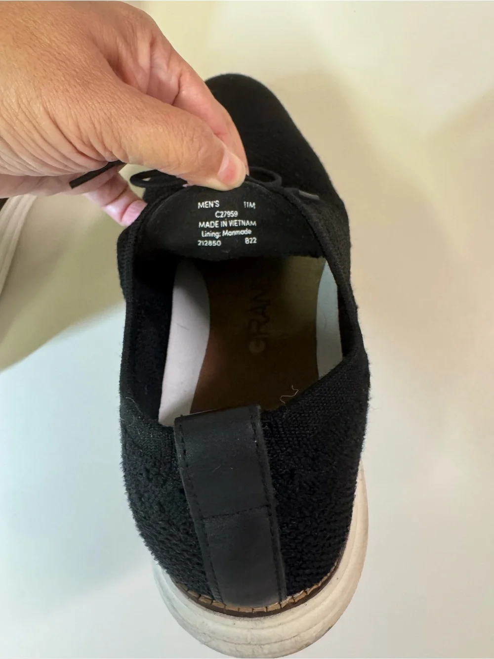 Cole Haan Black Knit Lace-Up Slip-On Sneakers